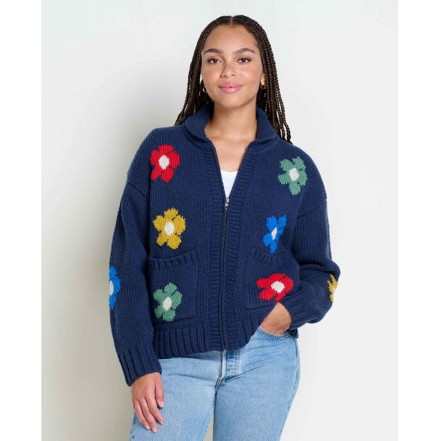 Toad&Co Womens Nitsa Zip Cardigan True Navy Daisys