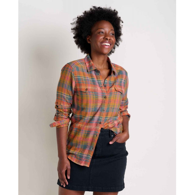 Toad&Co Womens Re-Form Flannel LS Shirt Umber Madras