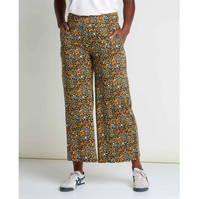 Toad&Co Womens Chaka Wide Leg Pant Black Ditsy Print