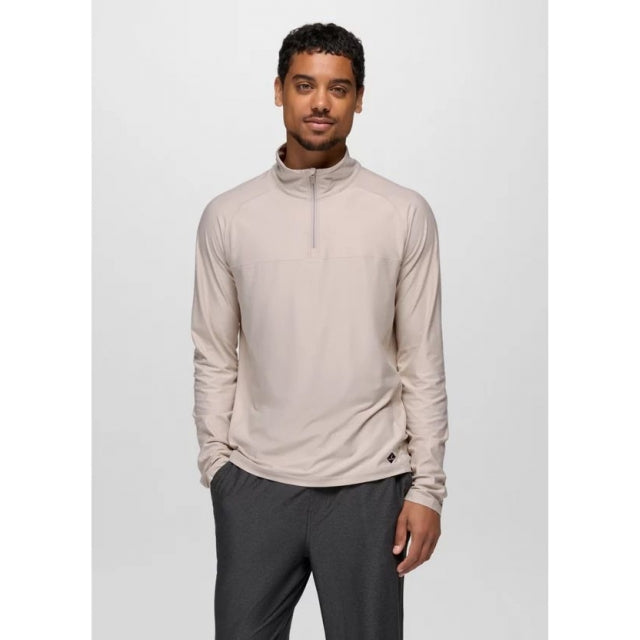 Prana Altitude Tracker Lt 1/4 Zip Almond Heather