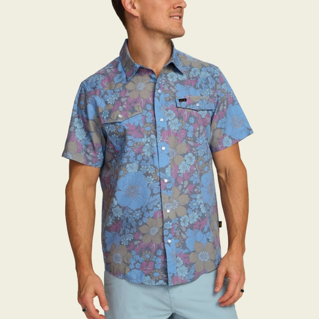 Howler Brothers H Bar B Snapshirt Flower Power : Blues