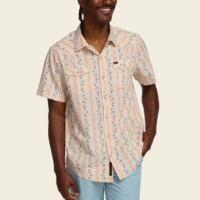 Howler Brothers H Bar B Snapshirt Hibiscus Ribbons : Riverbed Oxford