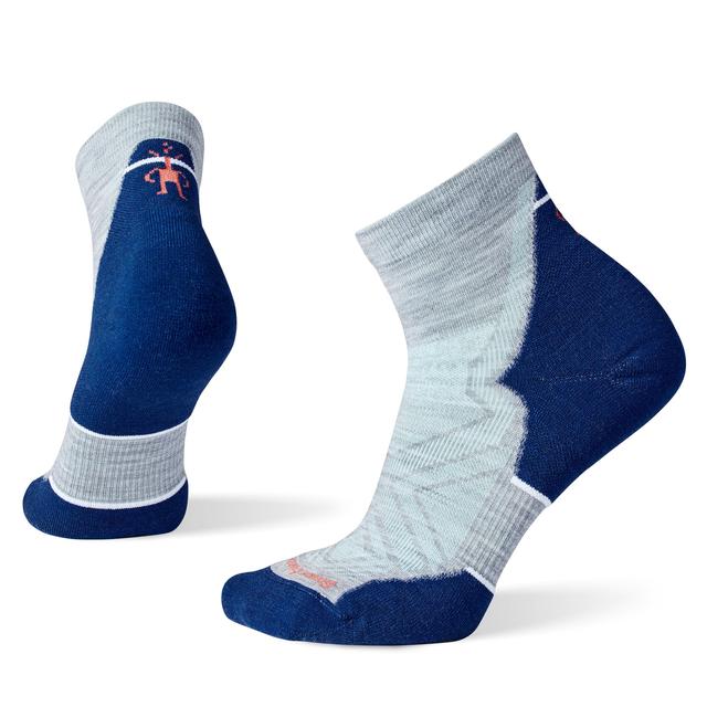 Smartwool Womens Run Targeted Cushion Ankle Socks Light Gray