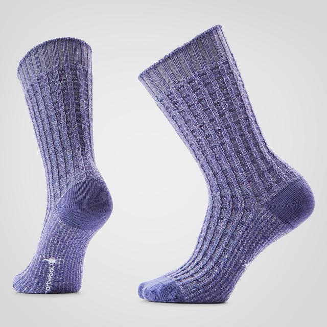 Smartwool Unisex Everyday Cozy Waffle Press Crew Socks Chalk Violet