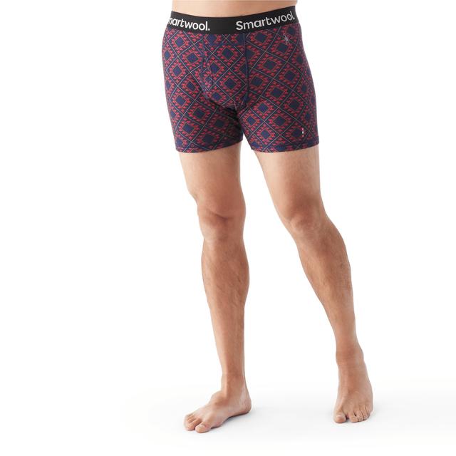 Smartwool Merino Print Boxer Brief Boxed Deep Navy Paths Crossed