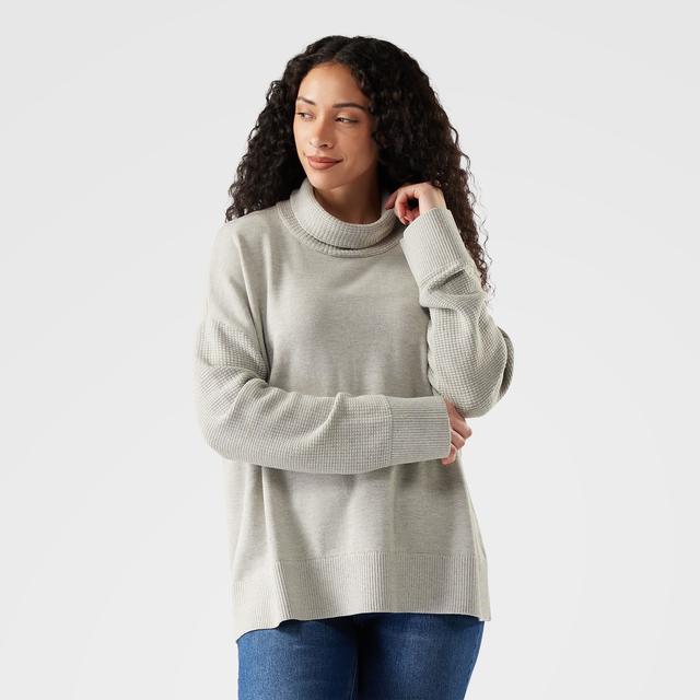 Smartwool Edgewood Cowl Neck Sweater Almond/Light Gray