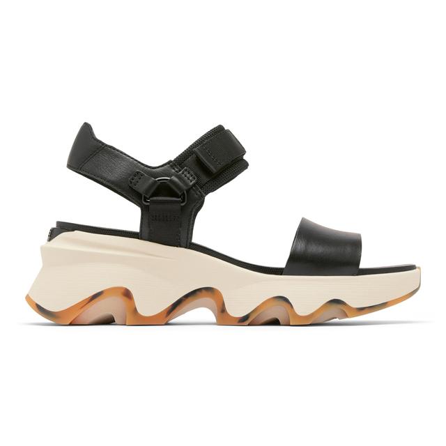 Sorel Womens Kinetic Y-Strap High Sandals  Black Black/Chalk