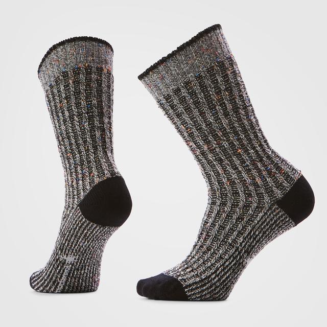 Smartwool Unisex Everyday Cozy Waffle Press Crew Socks Black/Multicolor Donegal