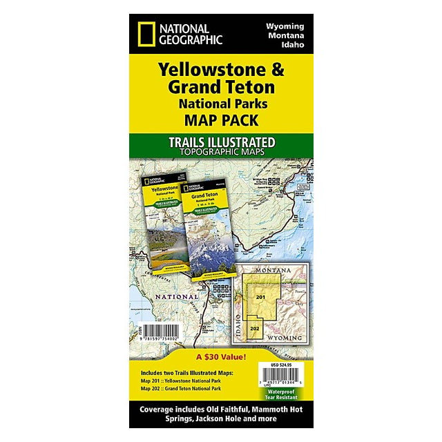 Yellowstone and Grand Teton National Parks Map Pack Bundle